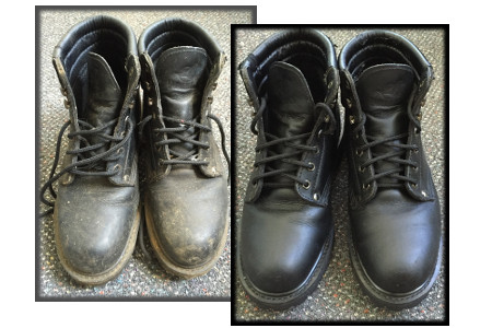 Work Boots - Pre and Post Cleaning