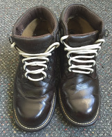Old low rise brown boots after shine